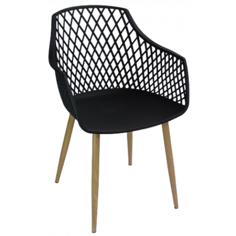 RIVIERA πολυθρόνα polypropylene ΜΑΥΡΟ, 57x55x84