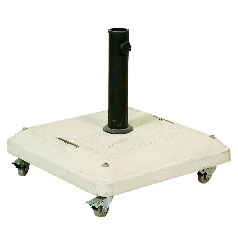 Λευκή Τσιμεντένια Βάση Ομπρέλας 37Kgr , Με Ρόδες Κωδικός: NTH37W