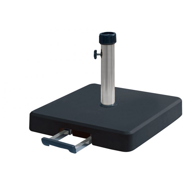 Μάυρη Τσιμεντένια Βάση Ομπρέλας 35Kgr , Με Λαβή Και Ρόδες Κωδικός: LTH35-B