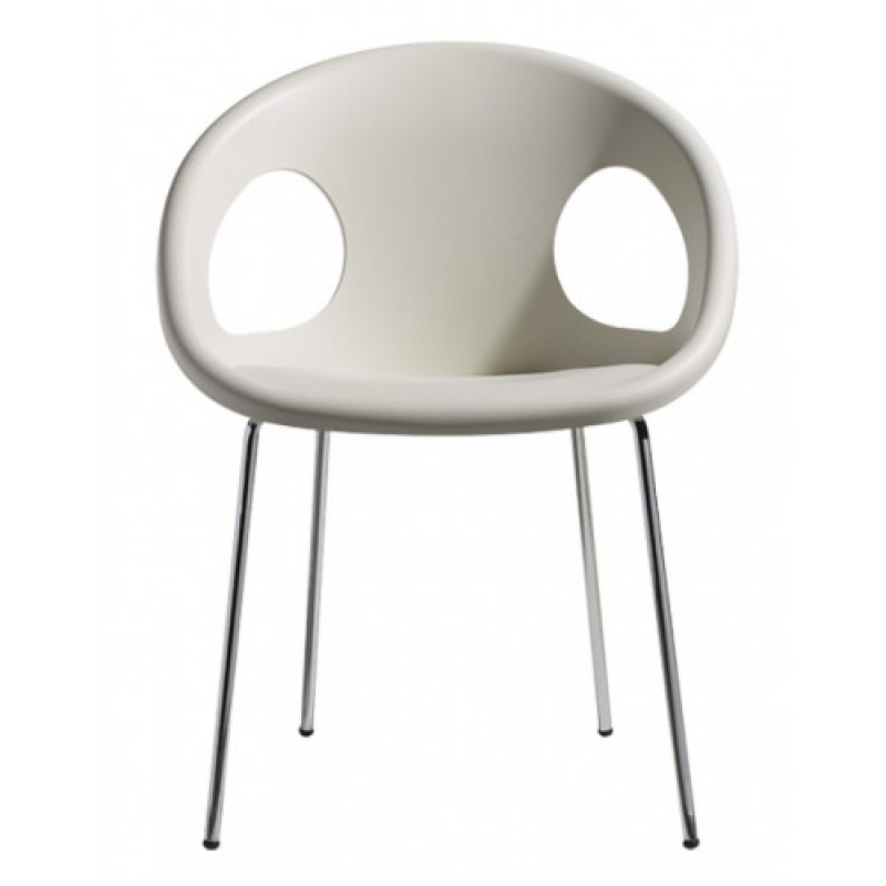 DROP πολυθρόνα polypropylene ΛΕΥΚΗ, 57x61x78