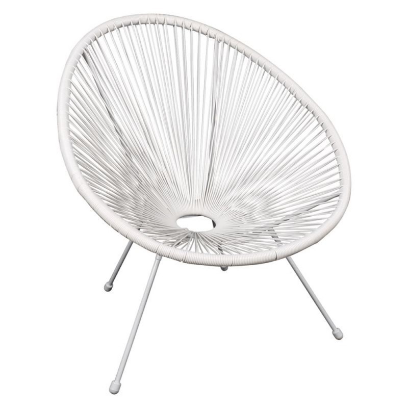 ACAPULCO Πολυθρόνα Μέταλλο Βαφή Άσπρο, Rattan Άσπρο Κωδικός: [Ε-00019719] Ε245,Α1 ΔΙΑΣΤΑΣΕΙΣ 73x76x89cm