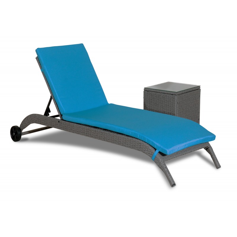 Rattan Ξαπλώστρα Κήπου Με Μεταλλικό Σκελετό Και Τραπεζάκι ,Σέτ 2 Τεμαχίων Κωδικός: 203452