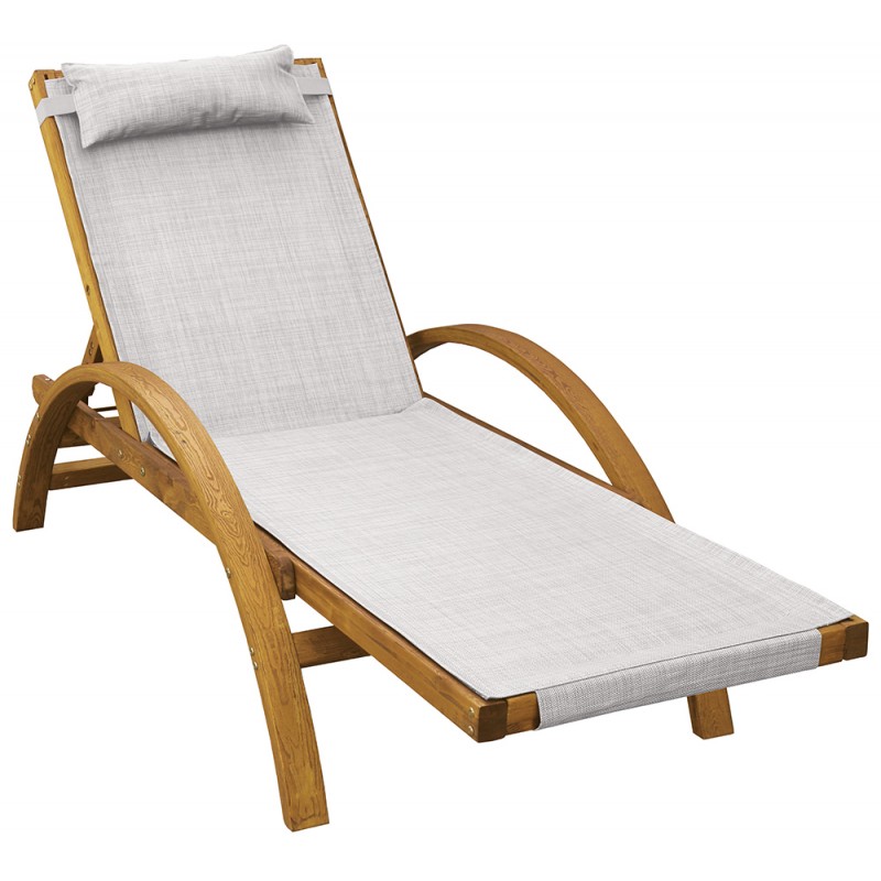 Ξύλινη Ανακλινόμενη Ξαπλώστρα Με Διάτρητο Ύφασμα , Και Ξύλο Δρύς Κωδικός: 176739