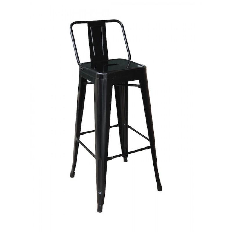 RELIX Σκαμπό Bar με Πλάτη, Μέταλλο Βαφή Μαύρο Κωδικός: [Ε-00023477] Ε5199,1W