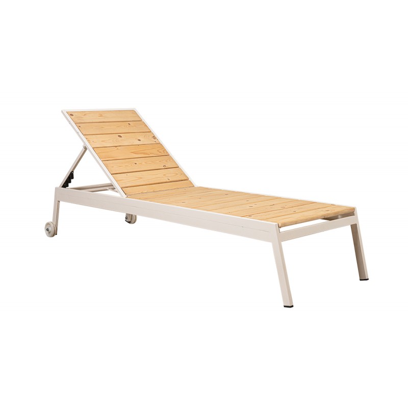 Αγαλβάνιστη Μεταλλική Ανακλινόμενη Ξαπλώστρα 5 Θέσεων Με Ξύλο Πεύκο Κωδικός: 191525