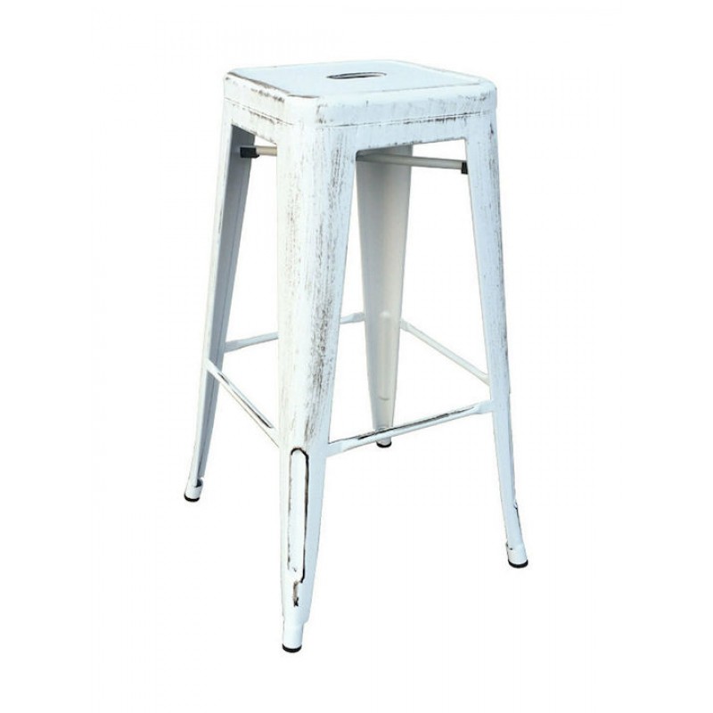 RELIX Σκαμπό Bar-Pro, Στοιβαζόμενο, Μέταλλο Βαφή Antique White Κωδικός: [Ε-00015677] Ε5190,12