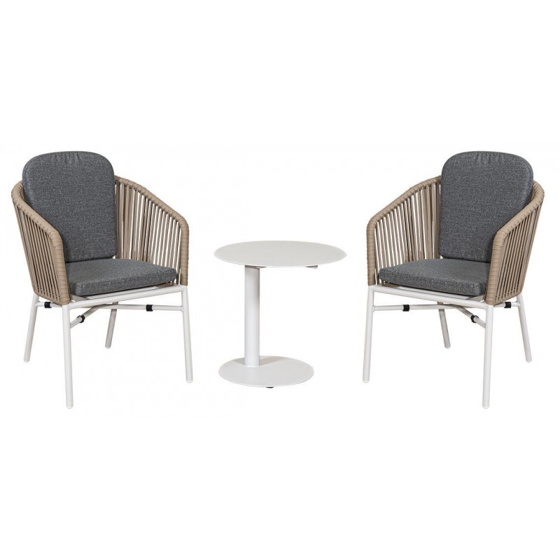 DIONISOS Καθιστικό Σέτ Αλουμινίου Text Line Rope ,Σέτ 3 Τεμαχίων Κωδικός: 22467