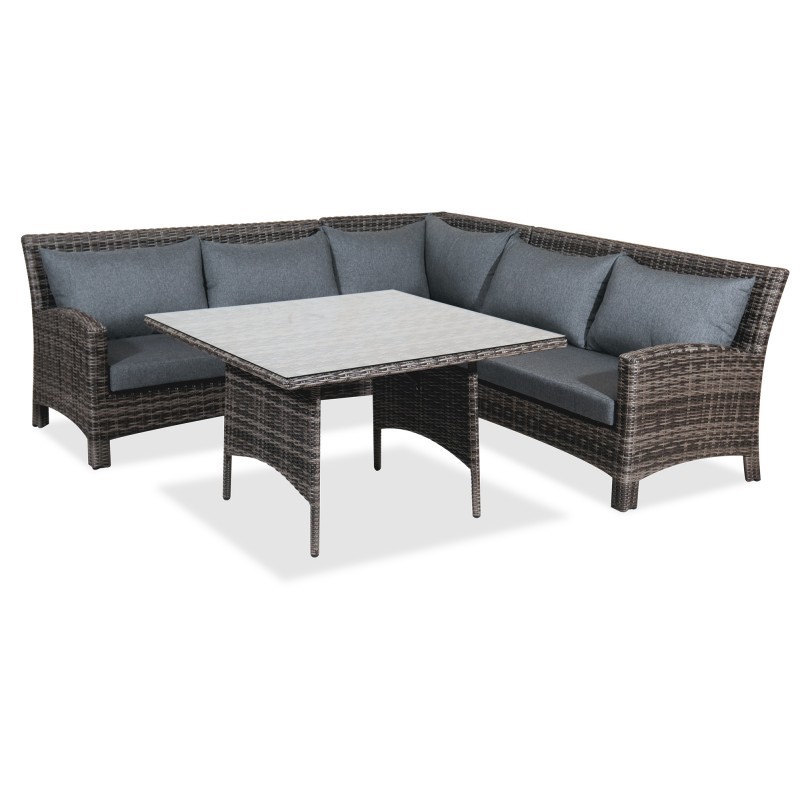 RETRO Γωνιακό Καθιστικό Σέτ Rattan 4 Τεμαχίων ,Με Αλουμίνιο Σκελετό Κωδικός: 186496