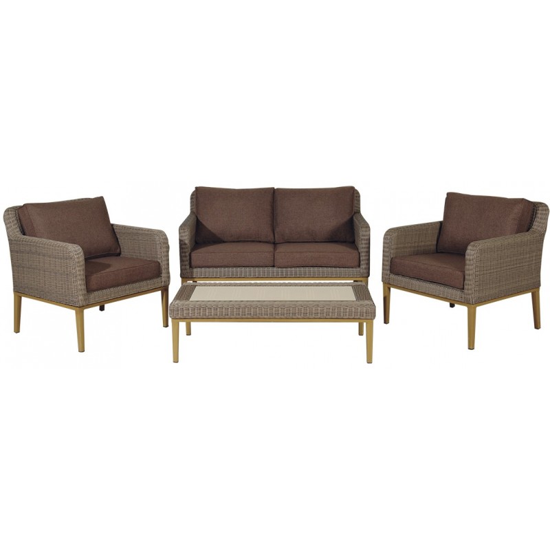 Καθιστικό Σέτ Rattan 4 Τεμαχίων ,Με Αλουμίνιο Σκελετό Κωδικός: 176206