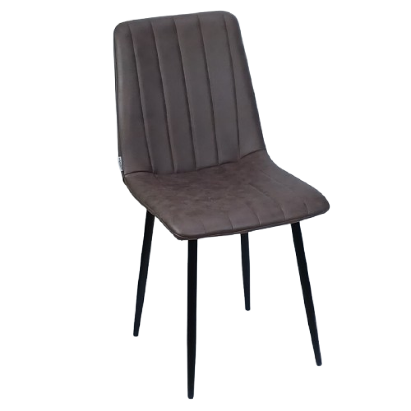 SANTSES καρέκλα μεταλλική ΜΑΥΡΗ με ύφασμα ΑΝΤΙΚΕ ΑΝΘΡΑΚΙ, 44x50xΗ90