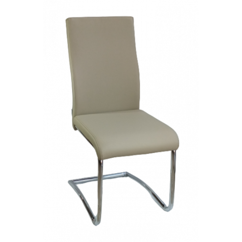 BEN καρέκλα χρωμίου με ταπετσαρία δερματίνη ΜΟΚΑ, 42x50x96