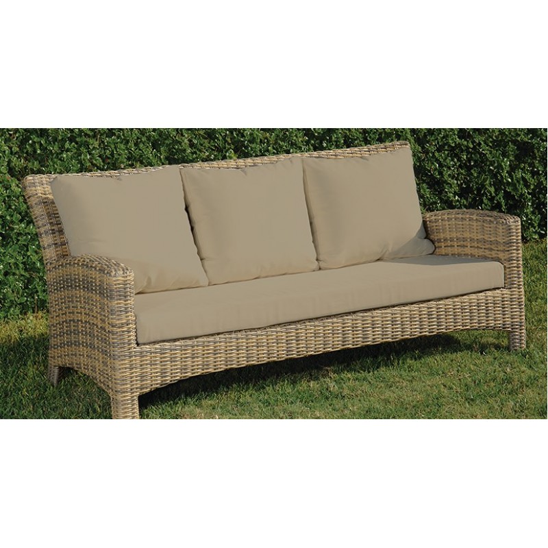Rattan Καναπές 3 Θέσεων Με Μαξιλάρια Και Σκελετό Αλουμινίου , 180 x 84 x 84(h)cm Κωδικός: 186504