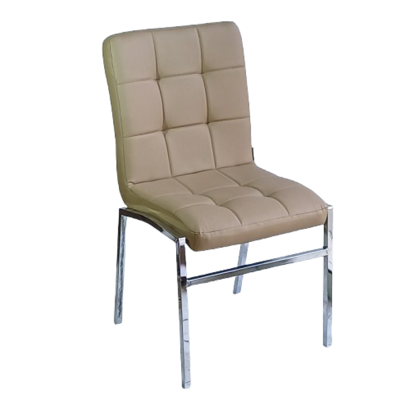 SQUARE καρέκλα χρωμίου με ταπετσαρία δερματίνη ΜΟΚΑ, 48x60xH88