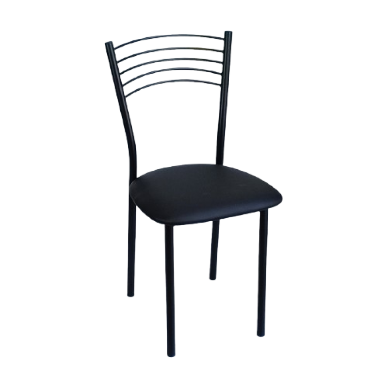 DANIELA-B καρέκλα μεταλλική ΜΑΥΡΗ κάθισμα ΔΕΡΜΑΤΙΝΗ ΜΑΥΡΗ, 40x47x85