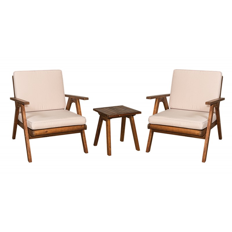 Σετ Σαλονιού για Μικρούς Εξωτερικούς Χώρους με Μαξιλάρια Πράσινο 3τμχ 22450