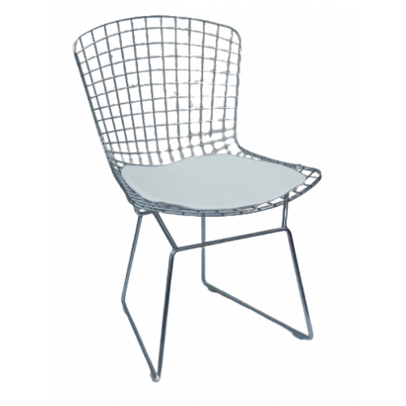 BERTOYA-CH καρέκλα μεταλλική ΧΡΩΜΙΟΥ με ΜΑΞΙΛΑΡΙ, 52x60xH80