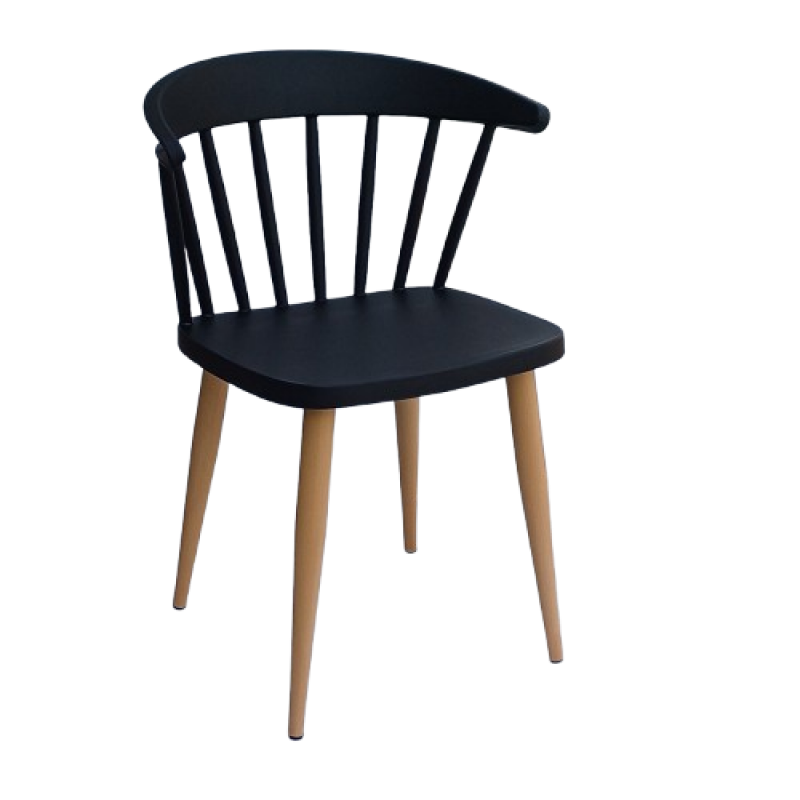 NTALTON-C καρέκλα πόδι μέταλλο ΦΥΣΙΚΟ κάθισμα polypropylene ΜΑΥΡΟ / 49x52xH75