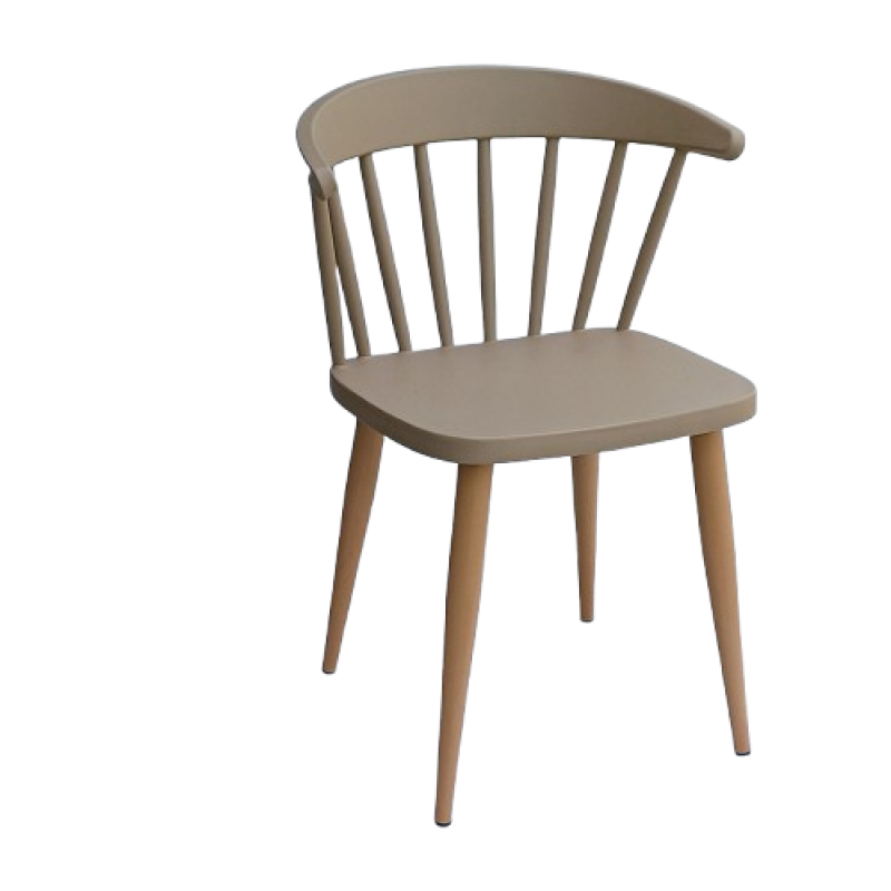 NTALTON-C καρέκλα πόδι μέταλλο ΦΥΣΙΚΟ κάθισμα polypropylene ΜΟΚΑ / 49x52xH75