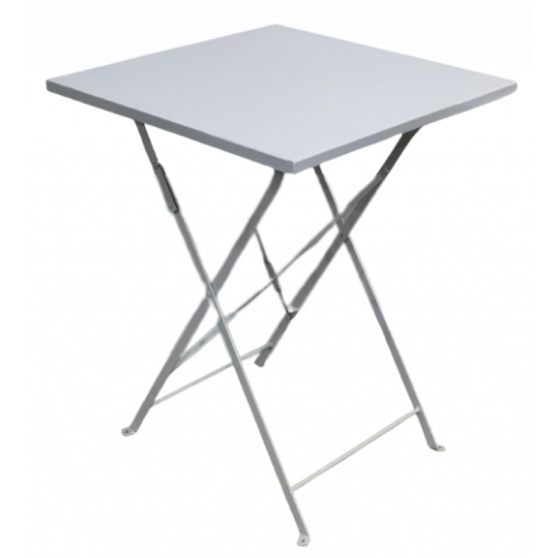TRADITIONAL-T-ΛΑΜΑΚΙ τραπέζι κήπου μεταλλικό ΛΕΥΚΟ, 60x60xH71