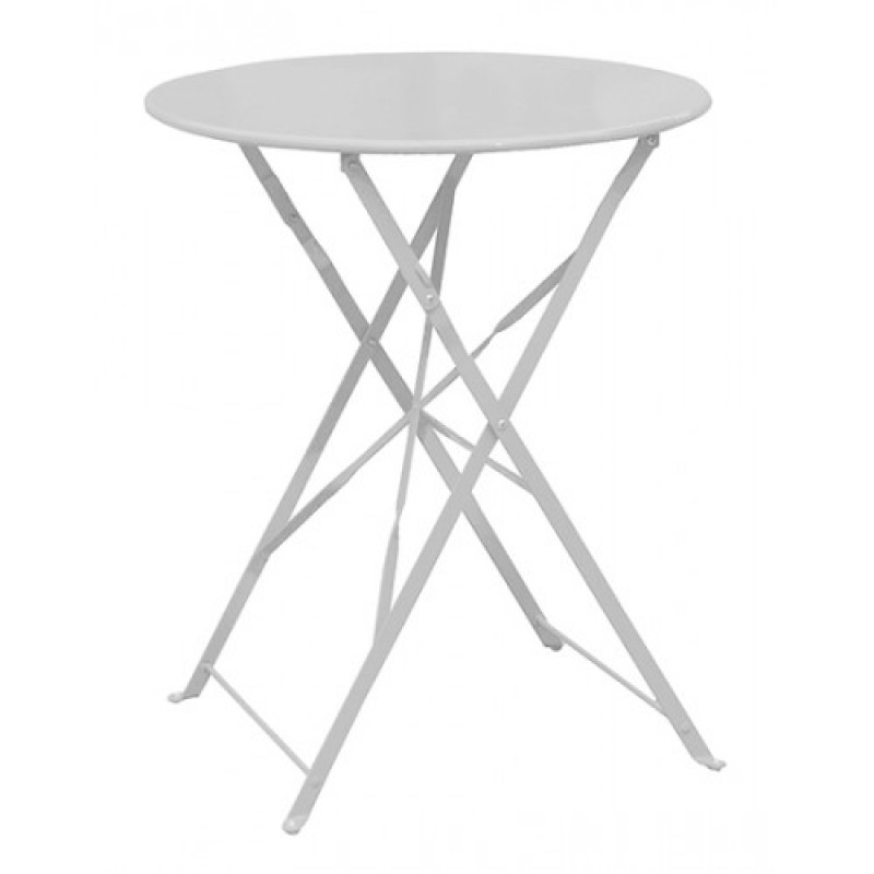 TRADITIONAL-T-ΛΑΜΑΚΙ τραπέζι κήπου μεταλλικό ΛΕΥΚΟ / Φ60xH71