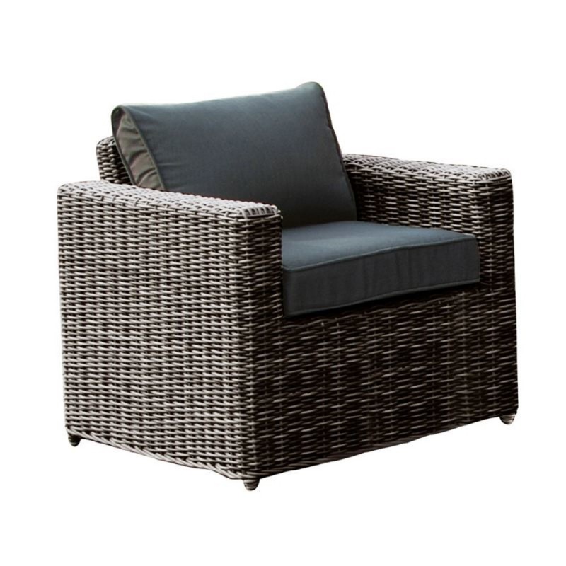 ARIZONA Πολυθρόνα Καθιστικού Κήπου ALU, Wicker Grey Brown, Μαξιλάρια Ανθρακί Κωδικός: [Ε-00013291] Ε6734,1 ΔΙΑΣΤΑΣΕΙΣ 77x77x73cm