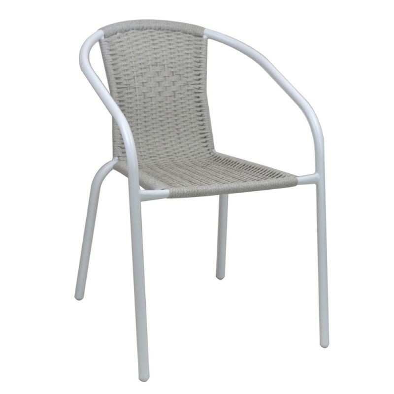 BALENO-W Πολυθρόνα Στοιβαζόμενη, Μέταλλο Βαφή Άσπρο, Wicker Beige Κωδικός: [Ε-00025913] Ε2401,40 ΔΙΑΣΤΑΣΕΙΣ 52x60x72cm