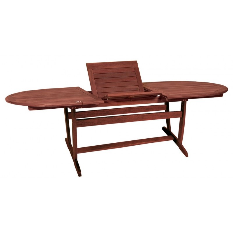 Οβάλ Επεκτεινόμενο τραπέζι Red Shorea ,160 + 80 = 240 x 100 x 75(H)cm Κωδικός: T5301MOR OVAL
