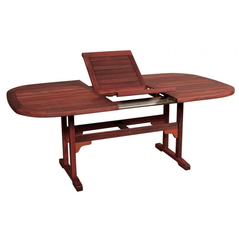 Οβάλ Επεκτεινόμενο τραπέζι Red Shorea ,150 + 50 = 200 x 100 x 75(H)cm Κωδικός: 203466