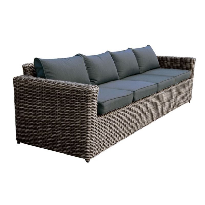 ARIZONA 4Θέσιος Καναπές Κήπου ALU, 4mm Half-Round Wicker Grey Brown, Μαξιλάρια Ανθρακί Κωδικός: [Ε-00016859] Ε6734,5 ΔΙΑΣΤΑΣΕΙΣ 252x77x73cm