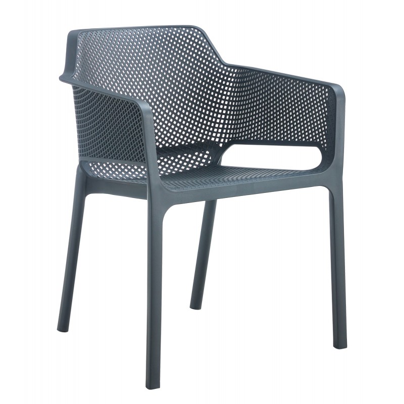 Dark Grey Στοιβαζόμενη Πολυθρόνα Πολυπροπυλένιου Με UV Προστασία Κωδικός: 251457