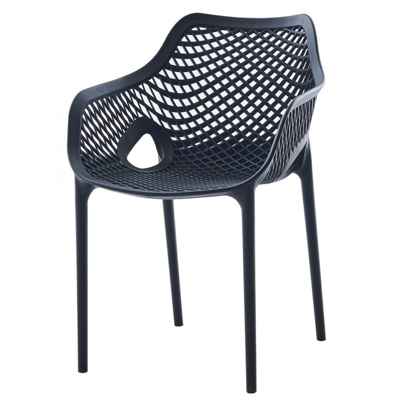 Dark Grey Στοιβαζόμενη Πολυθρόνα Πολυπροπυλένιου Με UV Προστασία Κωδικός: 251436