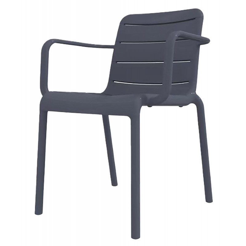 Dark Grey Στοιβαζόμενη Πολυθρόνα Πολυπροπυλένιου Με UV Προστασία Κωδικός: 251432