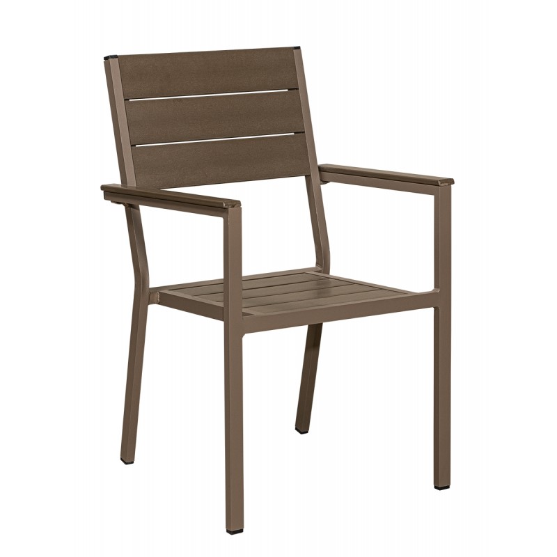 Στοιβαζόμενη Πολυθρόνα Αλουμινίου Με Καφέ Pollywood Κωδικός: 223935