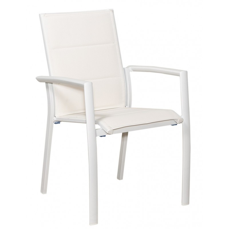 SIENNA Λευκή Πολυθρόνα Αλουμινίου Με Διάτρητο Ύφασμα Κωδικός: 223919