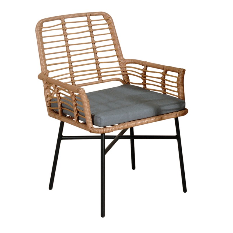 Μεταλλική Πολυθρόνα Με Συνθετικό Rattan Και Μαξιλάρι Κωδικός: 203441 CHAIR
