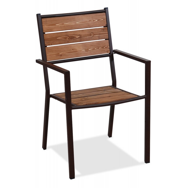 Μεταλλική Στοιβαζόμενη Πολυθρόνα Με Σουηδικό Ξύλο Κωδικός: 223912