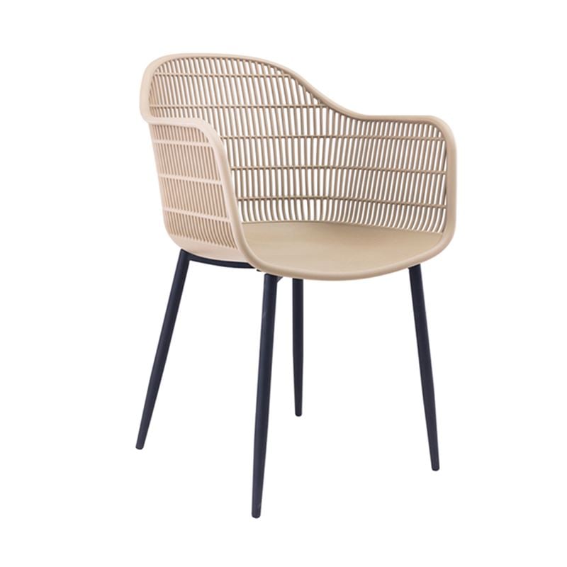 BERRY Πολυθρόνα Μέταλλο Βαφή Μαύρο, PP-UV Tortora Κωδικός: [Ε-00020427] ΕΜ155,3Μ ΔΙΑΣΤΑΣΕΙΣ 58x58x85cm Συσκευασία 6 Τεμαχίων