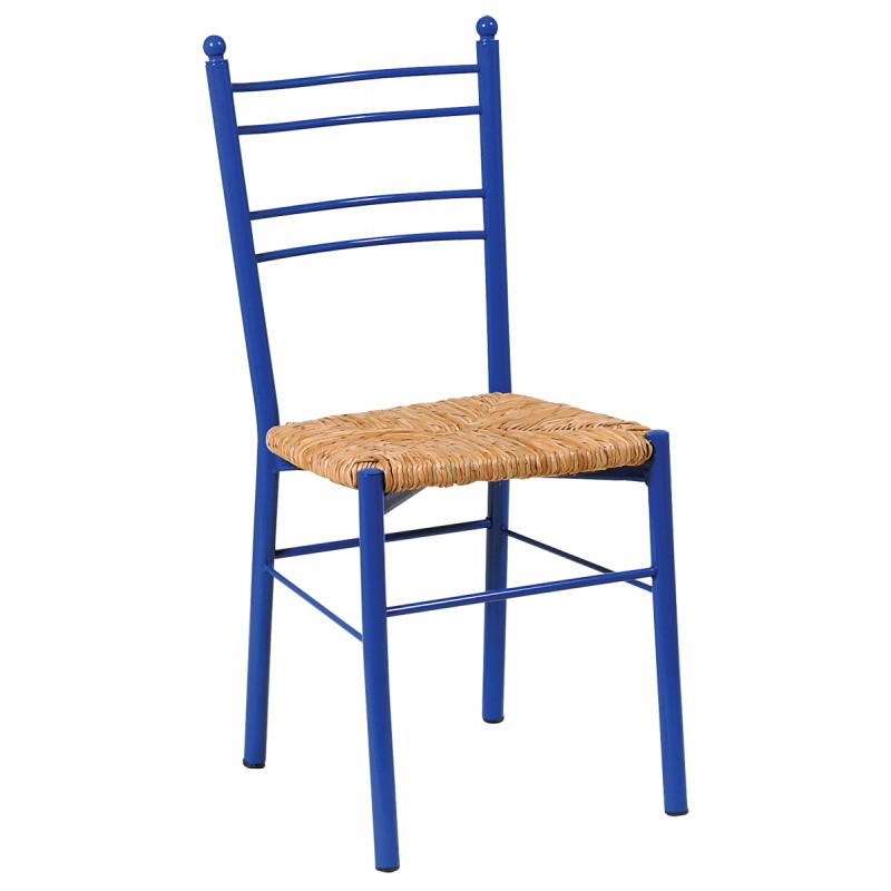 Αγαλβάνιστη Μεταλλική Καρέκλα Ύδρα Με Κάθισμα Ψάθα Κωδικός: 3798