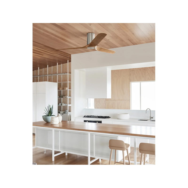 Lucci Air Londo Brushed chrome with teak blades SKU	8021610249