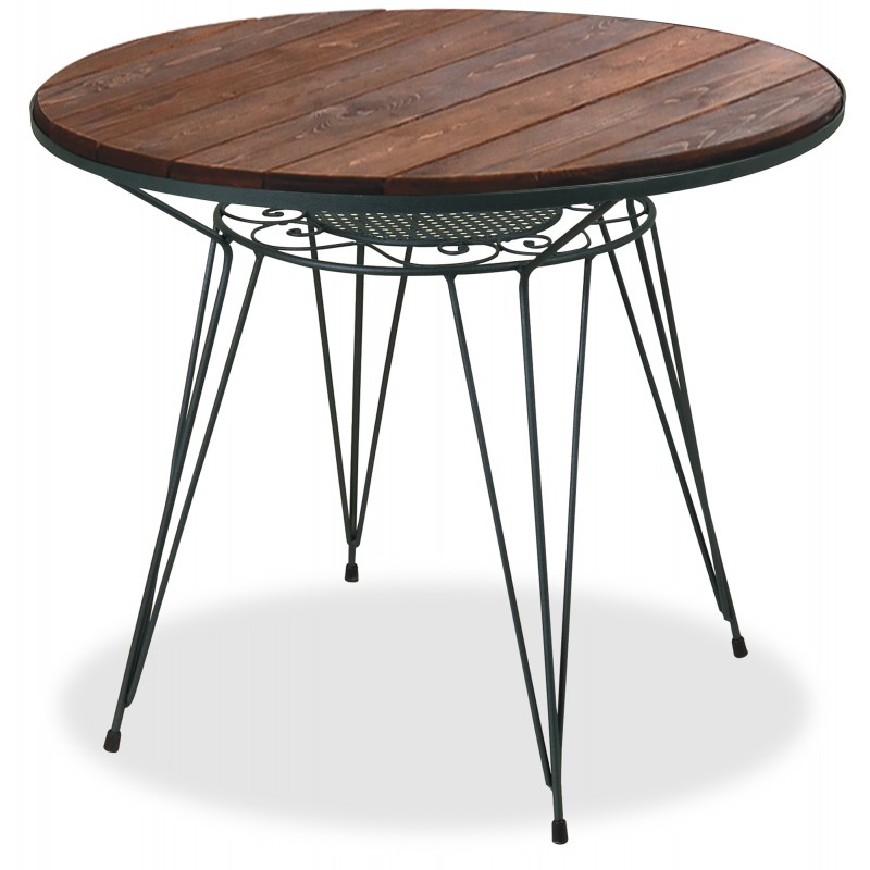 Γαλβανισμένο Στρογγυλό Τραπέζι Μασίφ 100 x 75(h)cm ,Με Σουηδικό Ξύλο Κωδικός: 223947