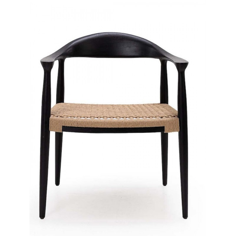 Καρέκλα Τραπεζαρίας με μπράτσα Kels Black (63x53x76) Soulworks 0940006