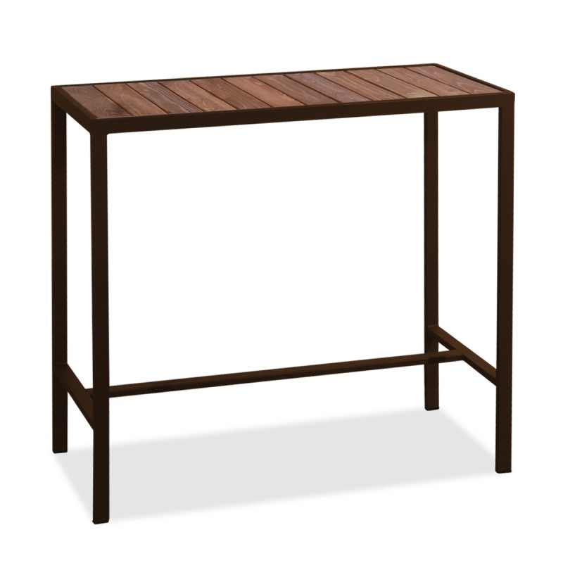 Μεταλλικό Σκουριά Μάτ Γαλβανισμένο Παραλ/μο Τραπέζι Μπάρ Με Σουηδικό Ξύλο 116 x 50 x 106(h)cm Κωδικός: 223905