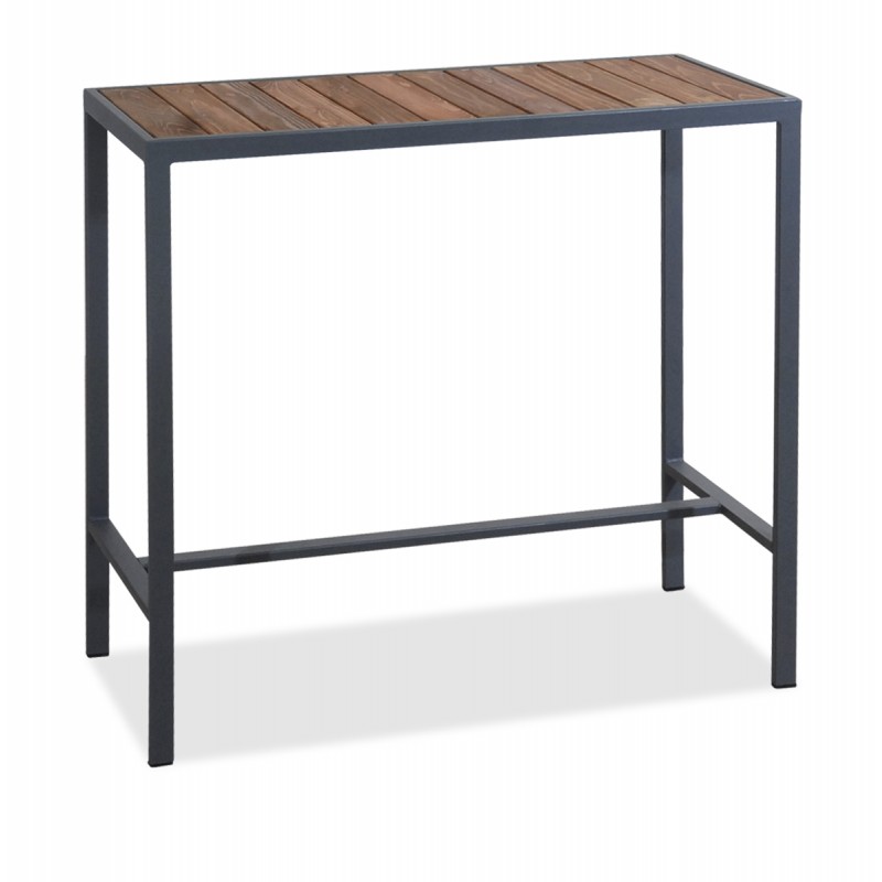 Γκρί Μεταλλικό Γαλβανισμένο Παραλ/μο Τραπέζι Μπάρ Με Σουηδικό Ξύλο 116 x 50 x 106(h)cm Κωδικός: 223908