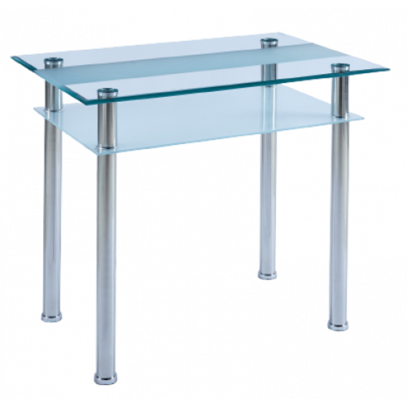 JASMINE τραπέζι χρωμίου με τζάμι 60x90xΗ75