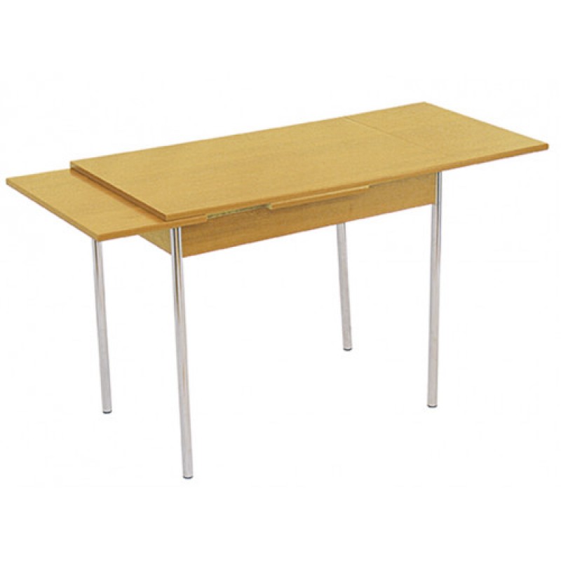 ESSEN τραπέζι χρωμίου με ξύλο ΧΡΩΜΑ ΕΠΙΛΟΓΗΣ, 70x110(+30+30)xH75