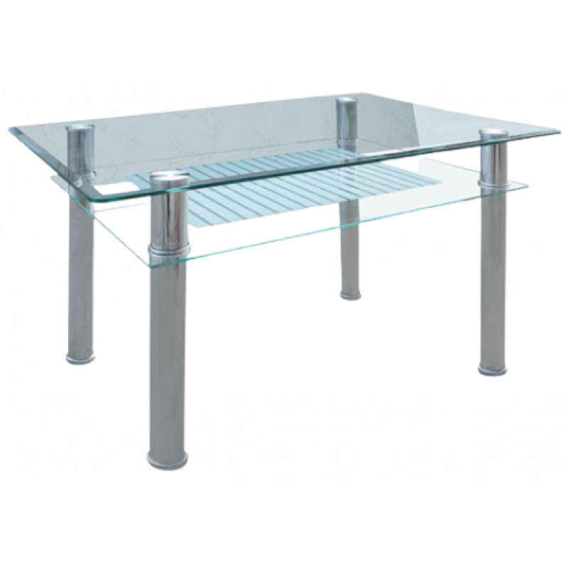 JASMINE τραπέζι χρωμίου με τζάμι 70x110xH75