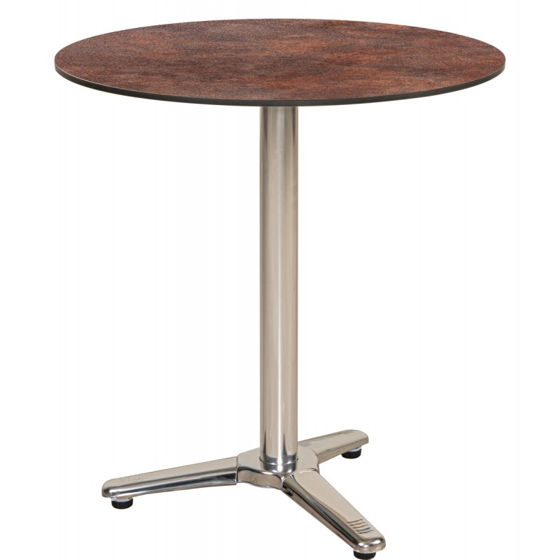 Στρογγυλό Τραπέζι Με Επιφάνεια Hpl Σκουριά Και Ανοξείδωτο Σκελετό 60 x 75(h)cm Κωδικός: 23958