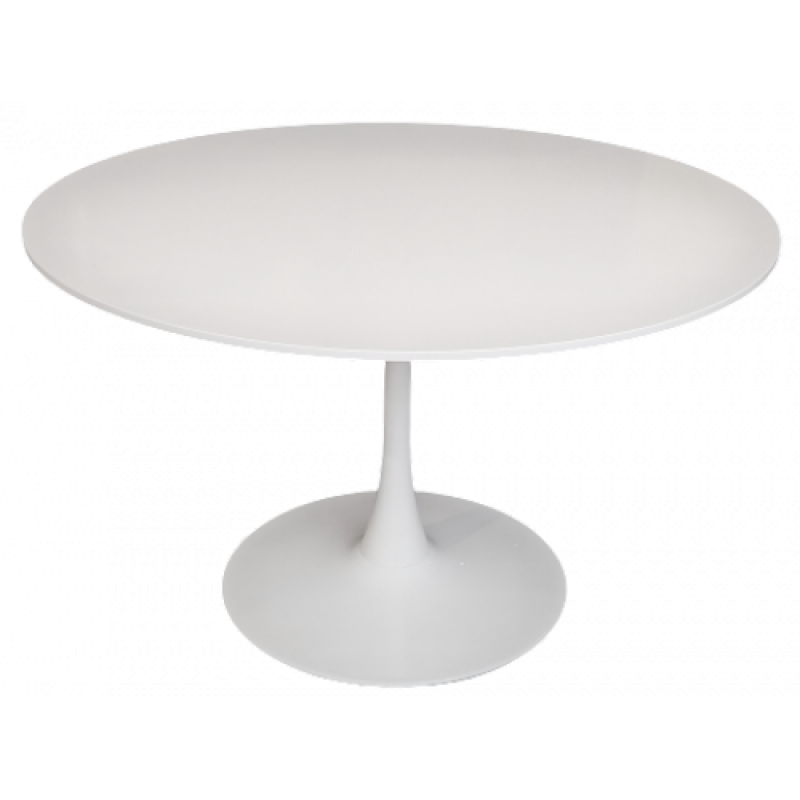 SIMPLE τραπέζι μεταλλικό με επιφάνεια mdf ΛΕΥΚΟ, Φ120xh75