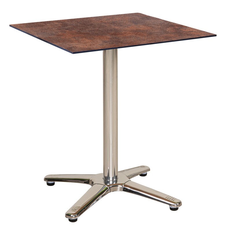 Τετράγωνο Τραπέζι Με Επιφάνεια Hpl Σκουριά Και Ανοξείδωτο Σκελετό 60 x 60 x 75(h)cm Κωδικός: 23966