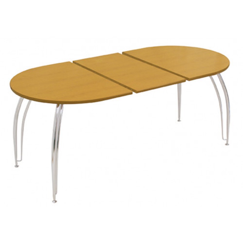 BOMBAY τραπέζι χρωμίου ξύλο ΦΥΣΙΚΟ, 90x135(+45)xH75